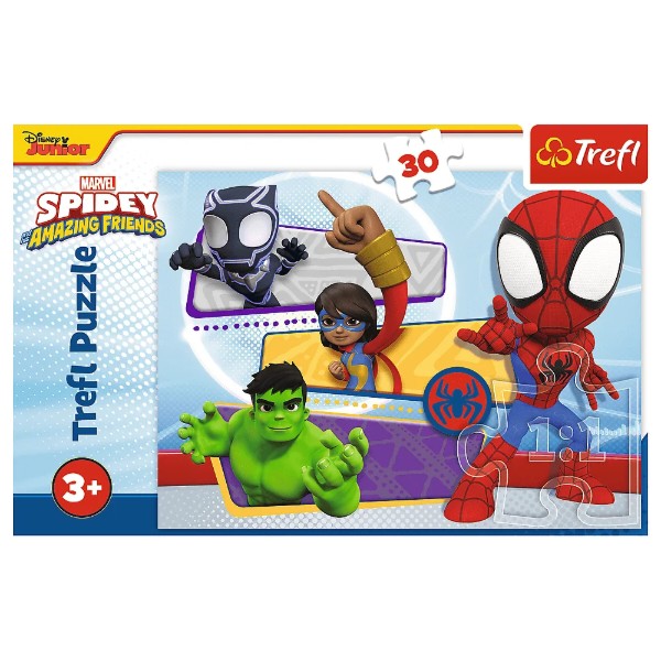 Фото - Пазлы (3-4 года) Trefl 30 Marvel Отважный Человек-паук (18322)